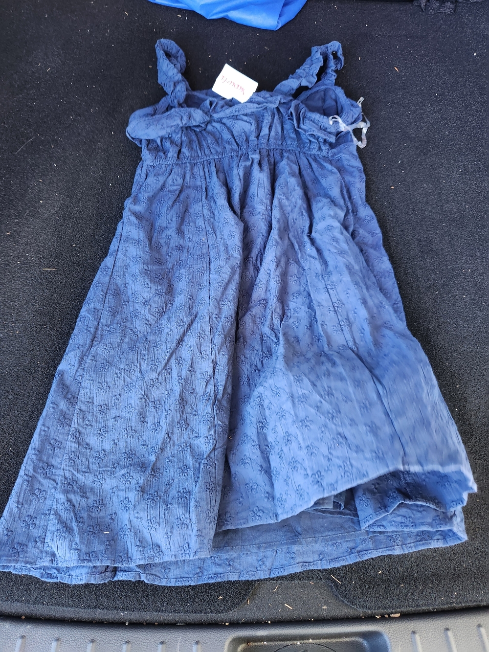 Angie Blue Eyelet Ruffle Strap Sundress Women’s Size M 100% Cotton - Picture 5 of 5